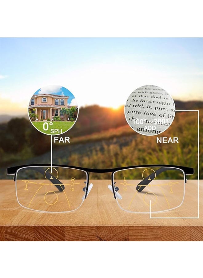 هافن نظارات القراءة التقدمية متعددة البؤر للكمبيوتر حجب الضوء الأزرق أدوات القراءة متعددة البؤر للرجال والنساء نظارات متعددة البؤر العين مقاومة التوهج شدة العين الوزن الخفيف (+3.0D) - Image 2