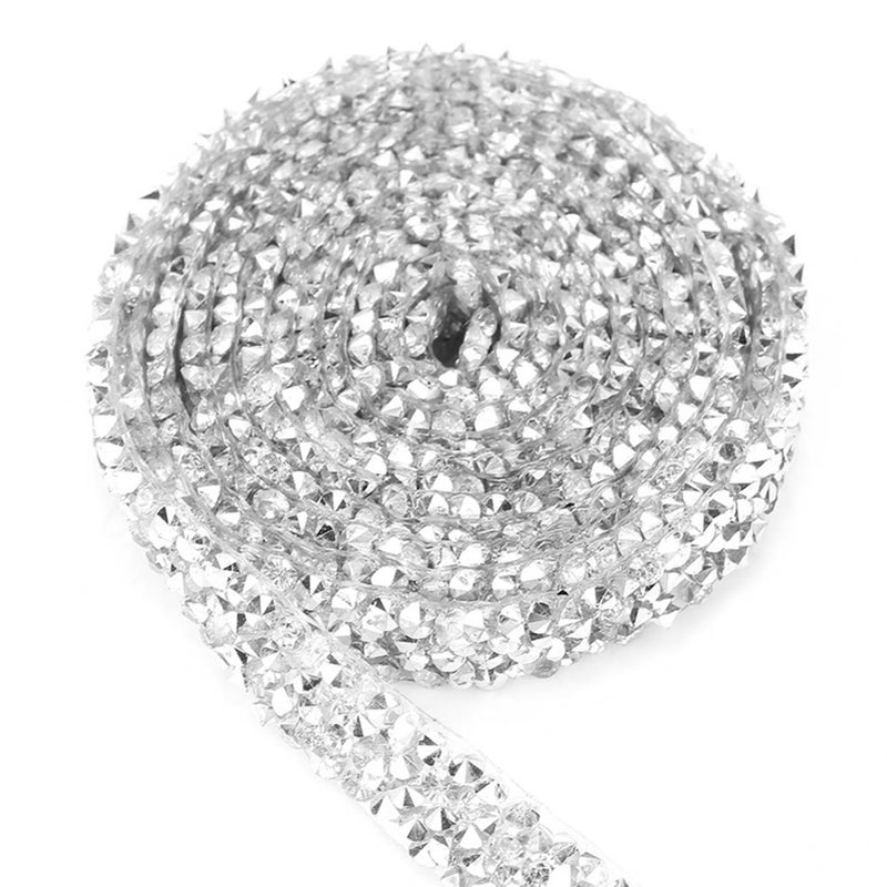 10yard/pack 10mm Silver Plastic Diamond Mesh Wrap Roll Rhinestone Ribbon Decoration - Image 2