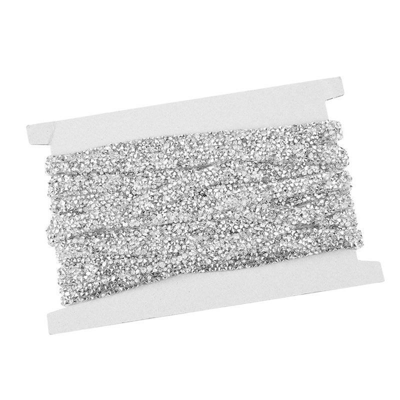 10yard/pack 10mm Silver Plastic Diamond Mesh Wrap Roll Rhinestone Ribbon Decoration - Image 3
