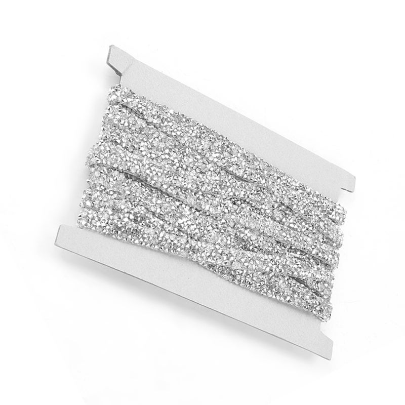 10yard/pack 10mm Silver Plastic Diamond Mesh Wrap Roll Rhinestone Ribbon Decoration - Image 1