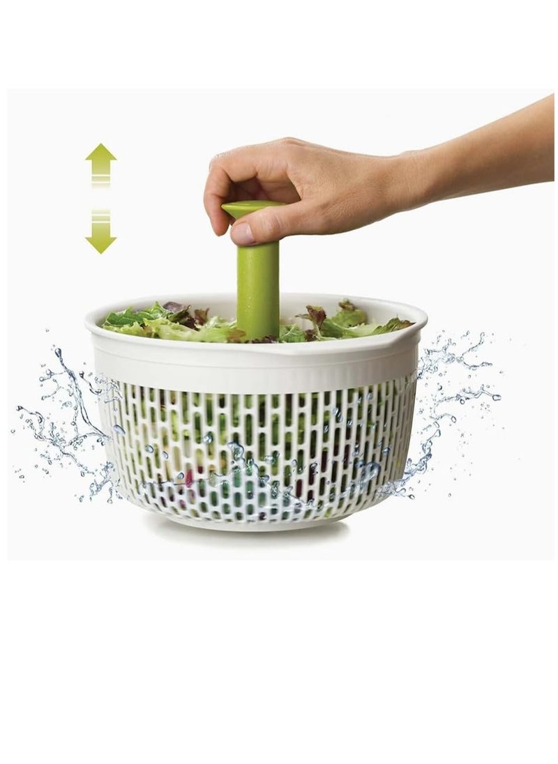 Joseph Joseph Joseph Joseph Spindola In-sink Salad-spinning Colander - White/Green  - Image 5