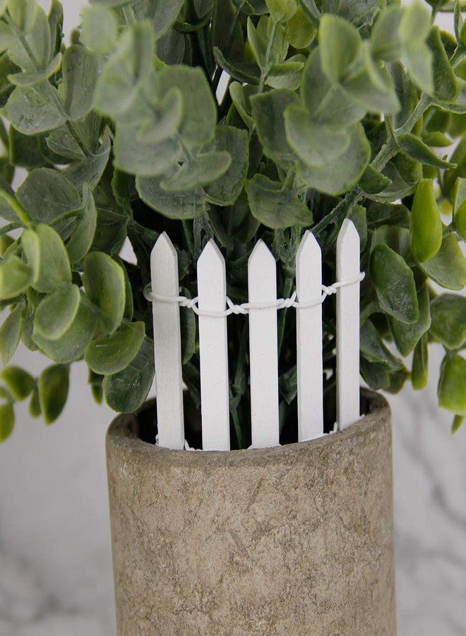 Prsildan 40 Inches Miniature Fairy Garden Fence, DIY Wood Picket Fence Mini Ornament for Dollhouse - Image 4