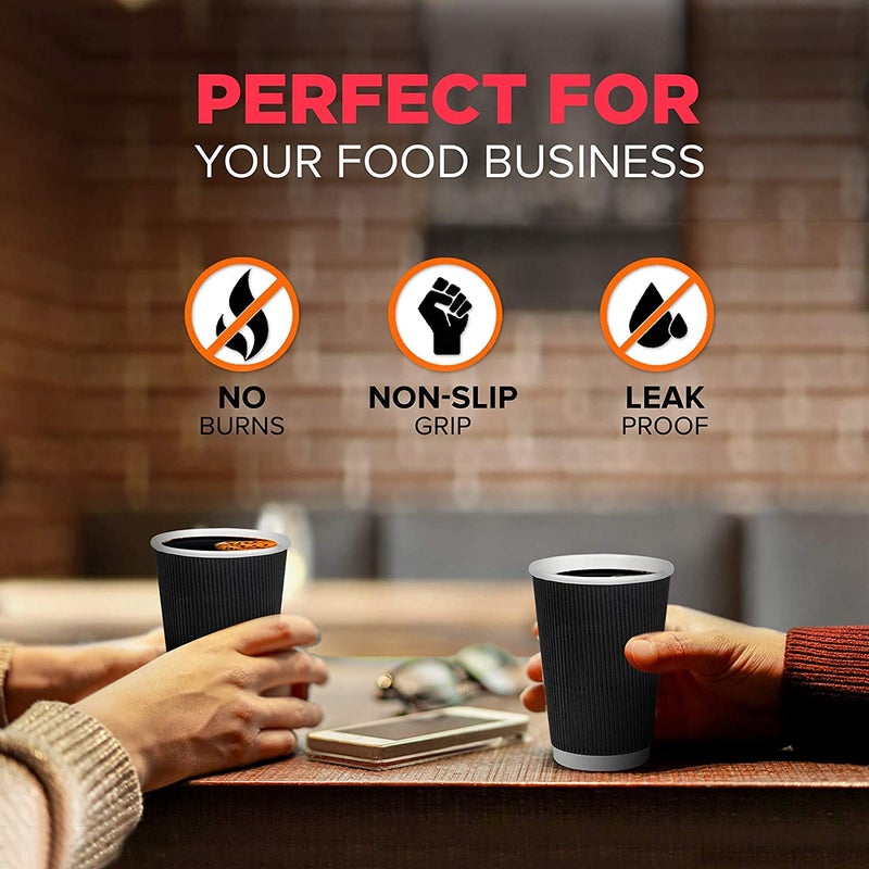 SEZ Premium Ripple Paper Cups for Wedding Event and Office UseBlack240 Ml Pack of 75 - Image 5