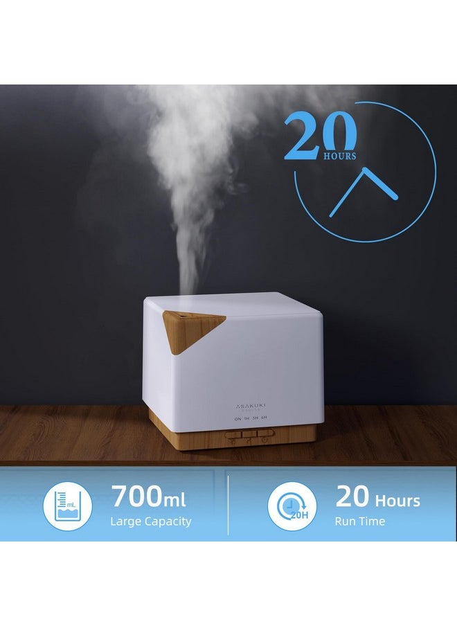 ASAKUKI - 700Ml Premium Essential Oil Diffuser 5 In 1 Ultrasonic Aromatherapy Fragrant Oil Vaporizer Humidifier Timer And Autooff Safety Switch 7 Led - Image 1