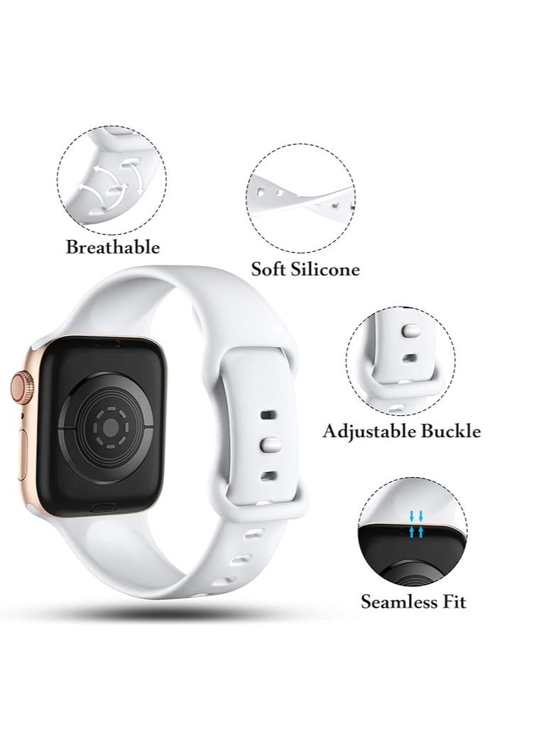 Generic - Strap Silicone Band For Apple Watch 41mm / 38mm / 40mm Series 8/7/6/5/4/3/2/1/SE Replacement Strap Wristband Bracelet Compatible with 38 mm / 40 mm / 41 mm - Image 1