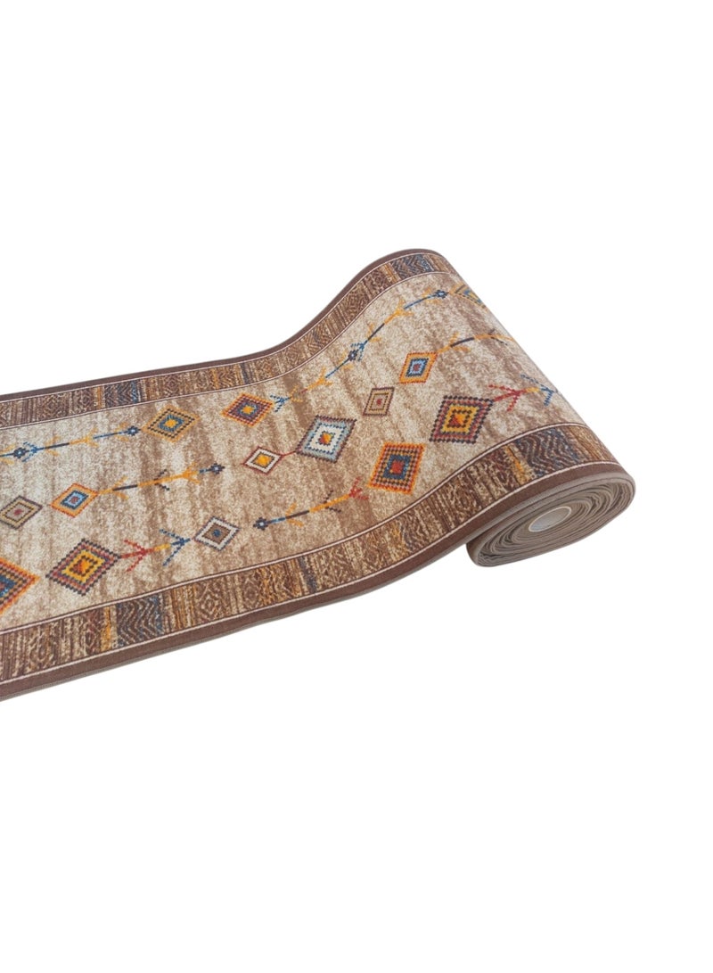 Mac Carpet Lightweight corridors machine woven rug, Width 100cm Arabic style- beige  - Image 1