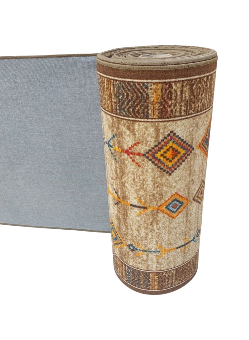 Mac Carpet Lightweight corridors machine woven rug, Width 100cm Arabic style- beige  - Image 2