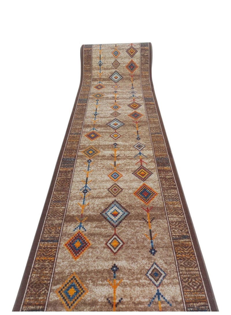 Mac Carpet Lightweight corridors machine woven rug, Width 100cm Arabic style- beige  - Image 3