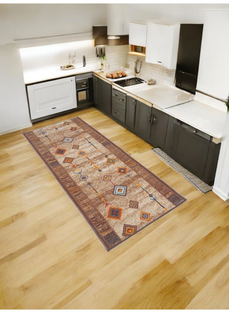 Mac Carpet Lightweight corridors machine woven rug, Width 100cm Arabic style- beige  - Image 4