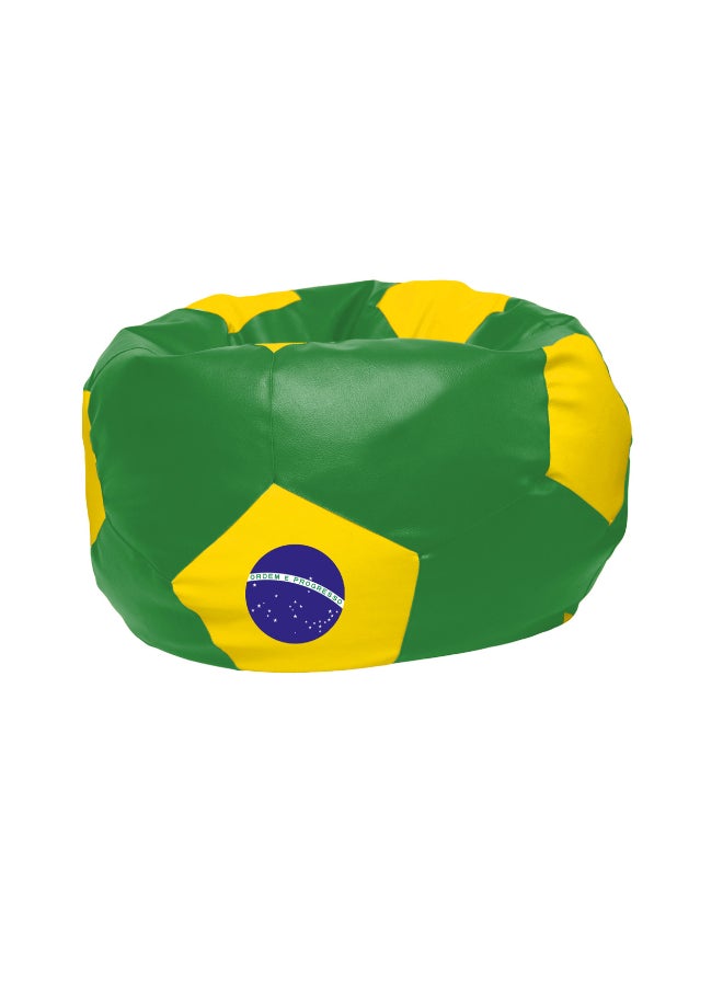 Fatbag Brazil Football Style Bean Bag | Brazil Flag Print | Faux Leather | Filled Bean Bag for Kids & Adults - Image 3