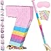 PCFING 20 Inch Number 7 Piata Candy Color with 30 Inch Piata Stick Blindfold Confetti for Boys Girls Adults Birthday Party Decorations Anniversary Celebration Fiesta - Image 2