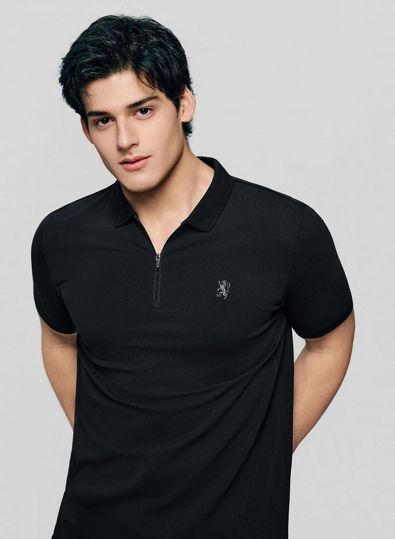 GIORDANO بولو بسحاب صغير لأسد للرجال بتصميم نحيف - Image 5