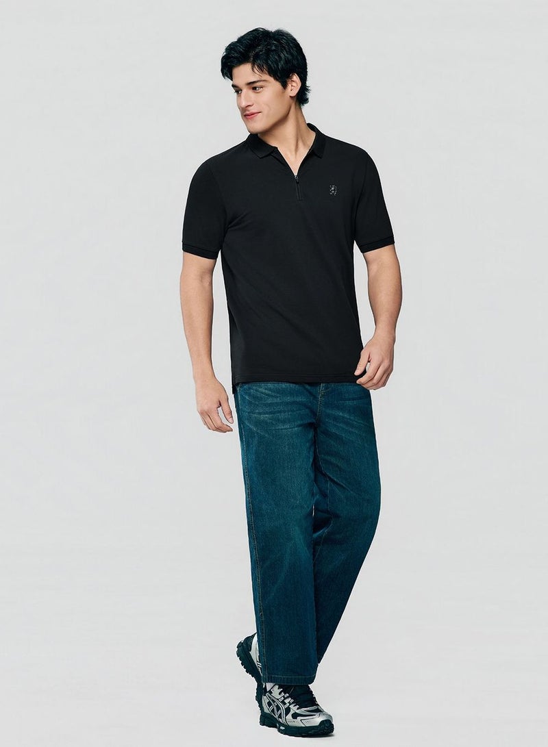 GIORDANO بولو بسحاب صغير لأسد للرجال بتصميم نحيف - Image 3