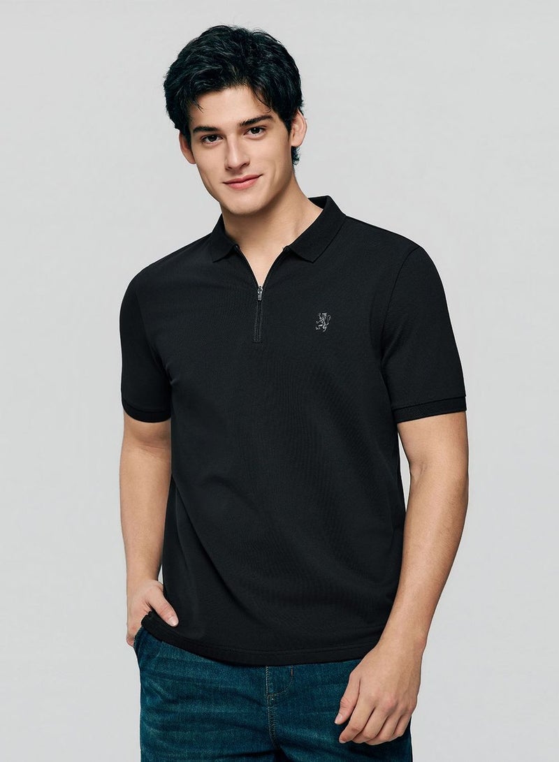 GIORDANO بولو بسحاب صغير لأسد للرجال بتصميم نحيف - Image 4