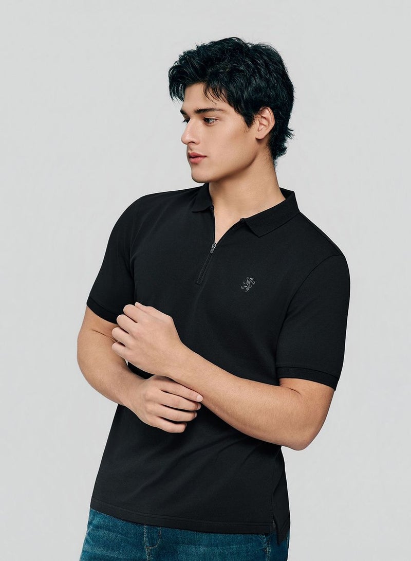 GIORDANO بولو بسحاب صغير لأسد للرجال بتصميم نحيف - Image 2