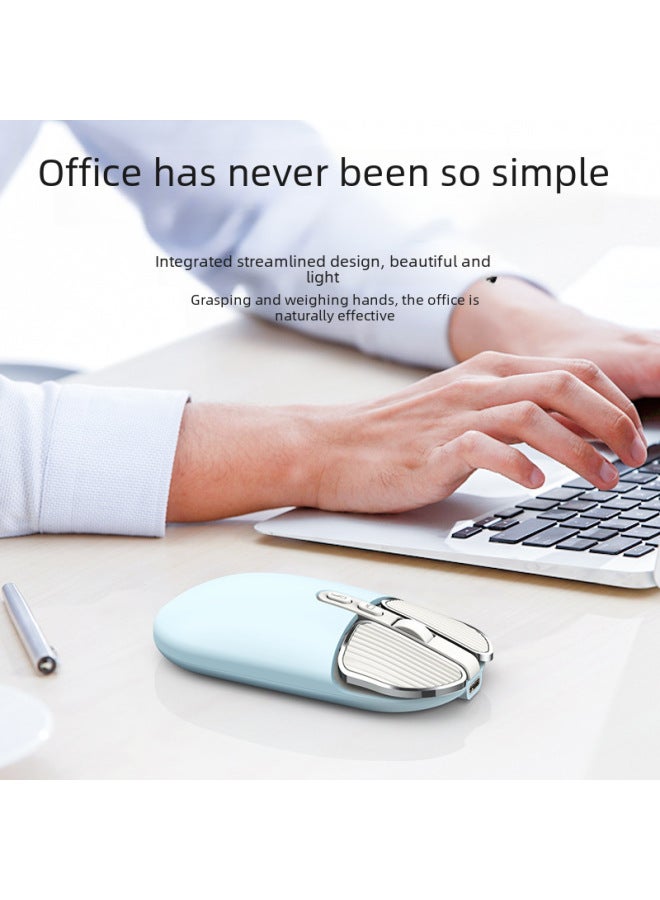 M203 Wireless Mouse Bluetooth Dual-mode Mute Girl Cute Pink Laptop Office Home Charging Mouse-Specifications:M203 Milk Tea Wireless + Bluetooth - Image 4