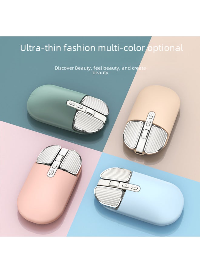 M203 Wireless Mouse Bluetooth Dual-mode Mute Girl Cute Pink Laptop Office Home Charging Mouse-Specifications:M203 Milk Tea Wireless + Bluetooth - Image 3