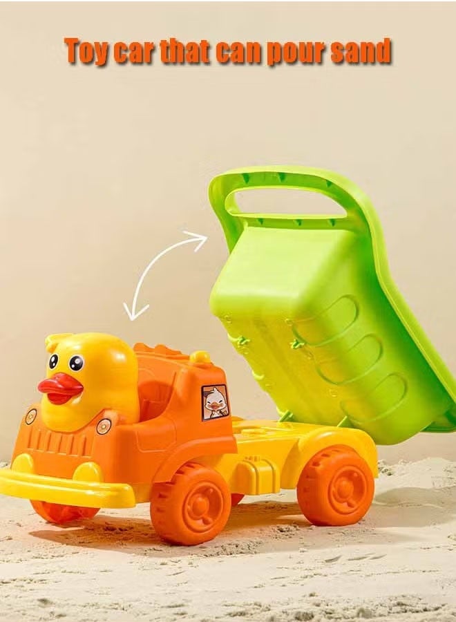 6PCS Kids Beach Toys Set Beach Toy Beach Car With Beach Car bucket shovel rake And 2 Mini Molds For Kids Beach Toys Set For Toddlers Kids Age 3-10 - Image 3