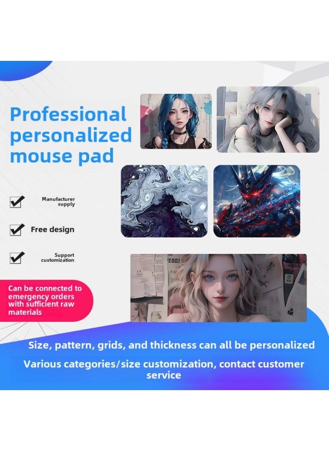 Advertising Mouse Pad Custom Game Office Shortcut Mouse Pad Rubber Desktop Pad To Figure-Color:18/22*0.3-Pattern:Style Four