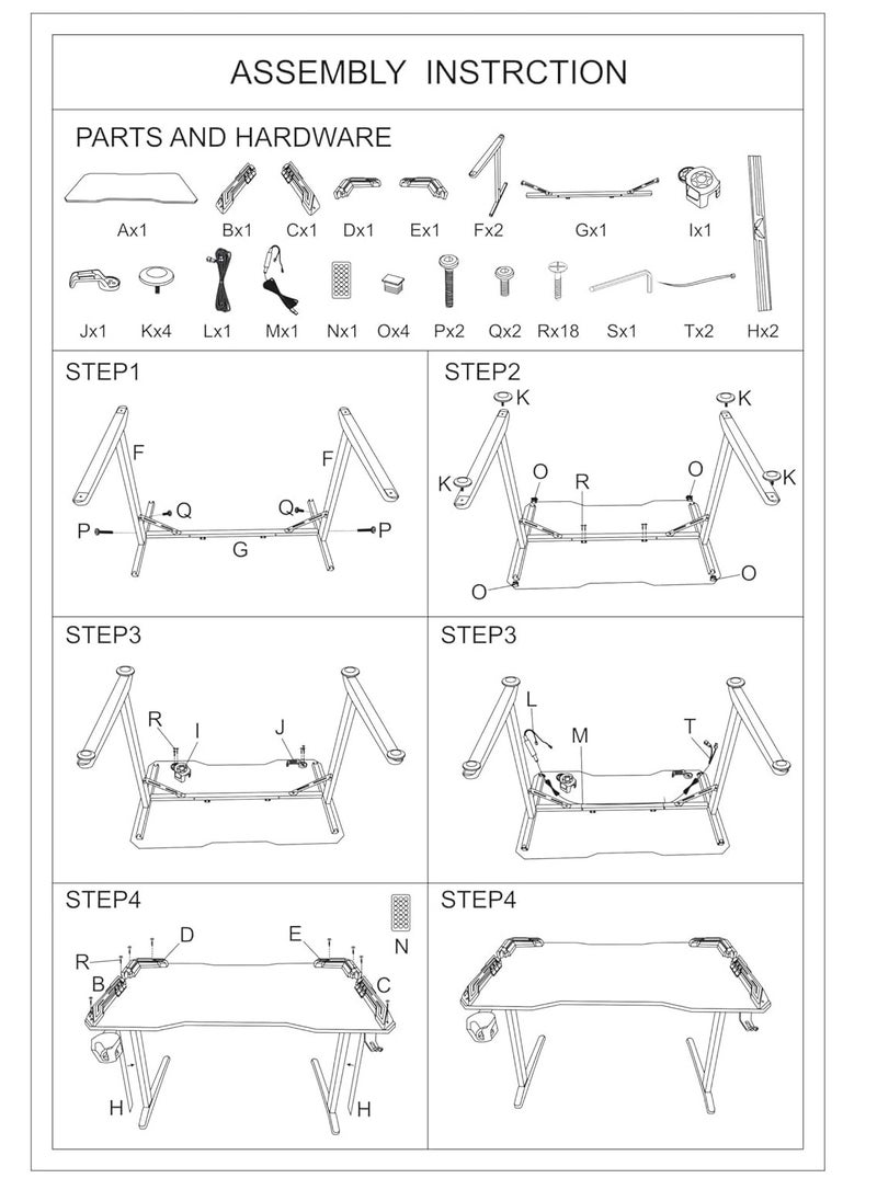 Gaming Desk,Ergonomic Computer and Gaming Table Z Shaped for Pc, Workstation, Home, Office with LED Lights Carbon Fiber Surface,Cup Holder and Headphone Hook,120×60×75cm