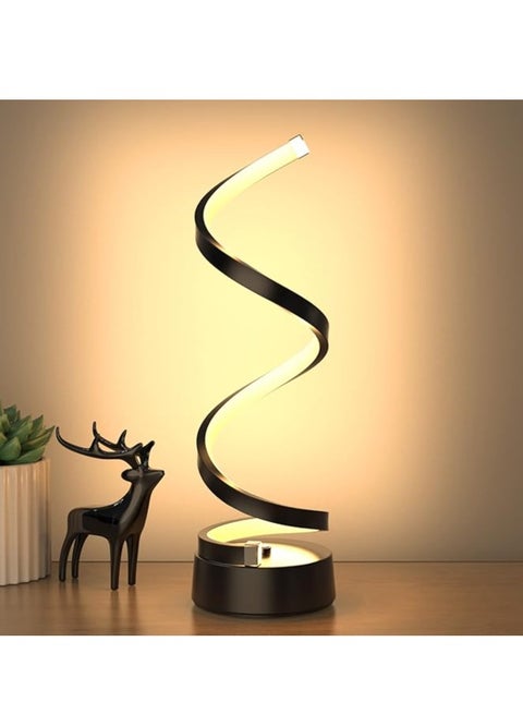 مصباح طاولة ، طاولة السرير مجلس الوزراء قابل للتعديل ضوء دوامة مصباح طاولة ، 12W مصباح طاولة LED ، 3 ألوان 10 سطوع السرير مجلس الوزراء مصباح طاولة ، غرفة نوم ، غرفة المعيشة مكتب مصباح ( أسود )