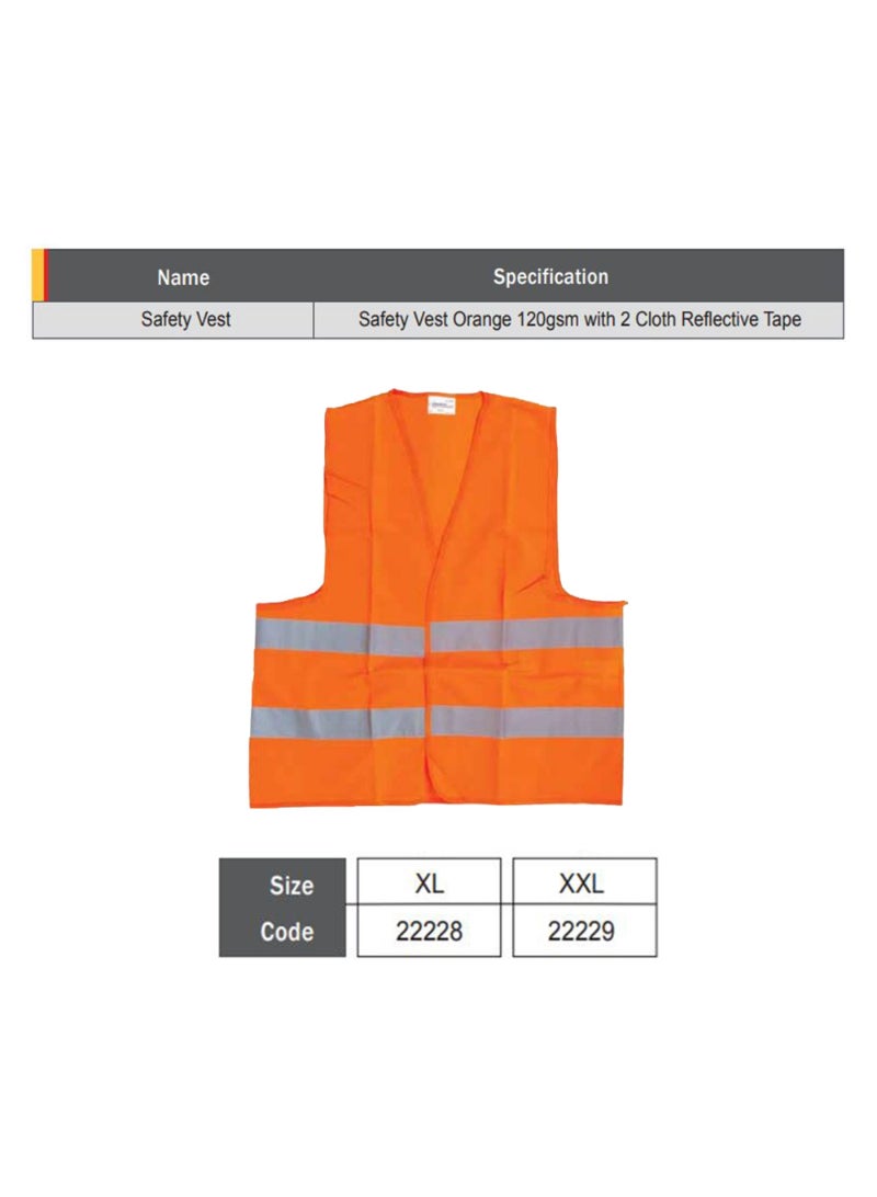 Starex Starex Safety Vest Orange XXL w/2 Cloth Reflective Tape 120GSM ST22229 