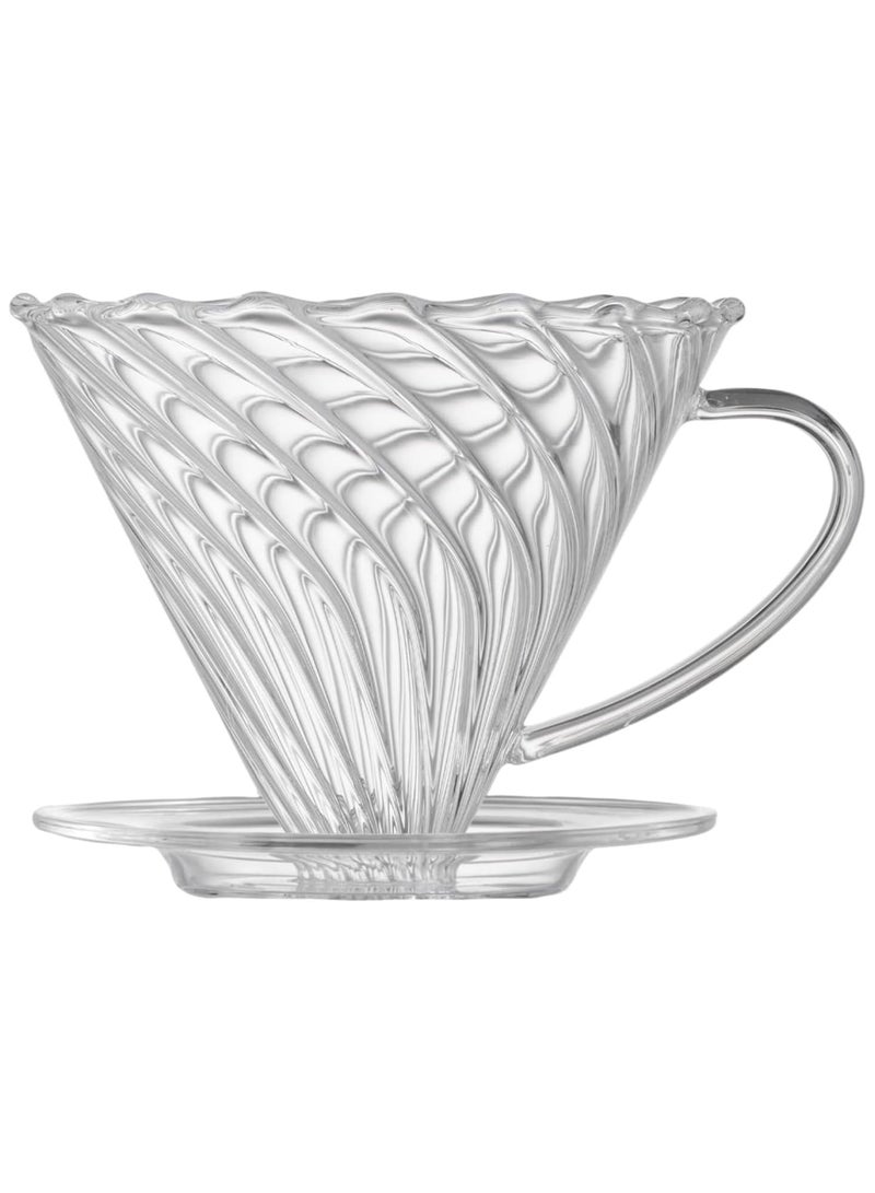 ADAK Reusable Pour Over Coffee Dripper– V60 Design, 2-4 Cup Capacity, Single Coffee Filter Cone Drip Holder, Transparent Permanent Coffee Filter for Camping, Office, and Home Brewing (Without Paper Filter) - Image 1