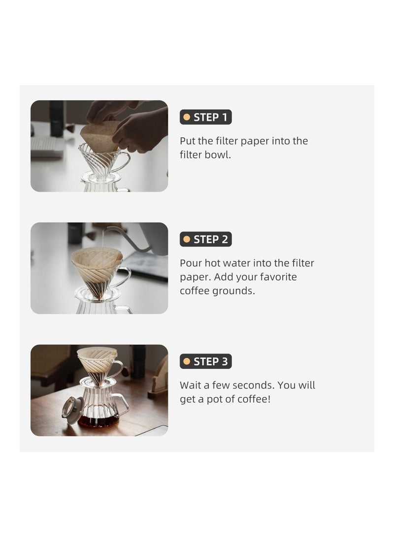 ADAK Reusable Pour Over Coffee Dripper– V60 Design, 2-4 Cup Capacity, Single Coffee Filter Cone Drip Holder, Transparent Permanent Coffee Filter for Camping, Office, and Home Brewing (Without Paper Filter) - Image 3