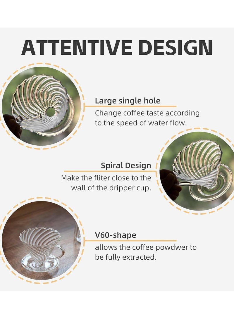 ADAK Reusable Pour Over Coffee Dripper– V60 Design, 2-4 Cup Capacity, Single Coffee Filter Cone Drip Holder, Transparent Permanent Coffee Filter for Camping, Office, and Home Brewing (Without Paper Filter) - Image 5