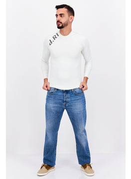 D RT Men Hooded Brand Logo Long Sleeve Sweatshirt, White  - Image 4
