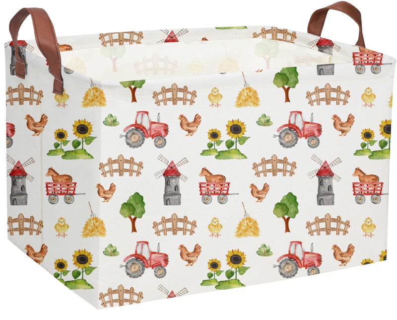 DDBASKET Cute Basket Farm Baskets for Home Decor Basket Rectangular Storage Bin Organizer Box Room DecorFarm - Image 2