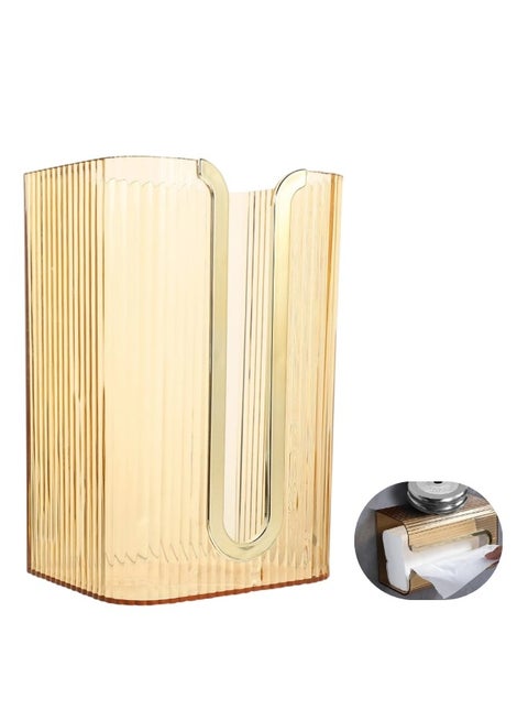Wall Mounted Tissue Box No Punching Required For bathroom Kitchen Bedroom（Champagne Gold）