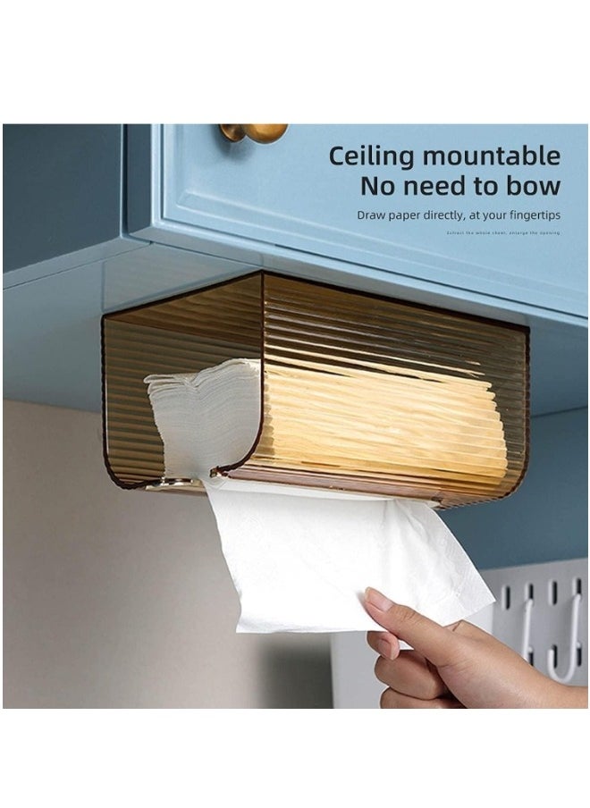 ShebSheb Wall Mounted Tissue Box No Punching Required For bathroom Kitchen Bedroom（Champagne Gold）  - Image 3