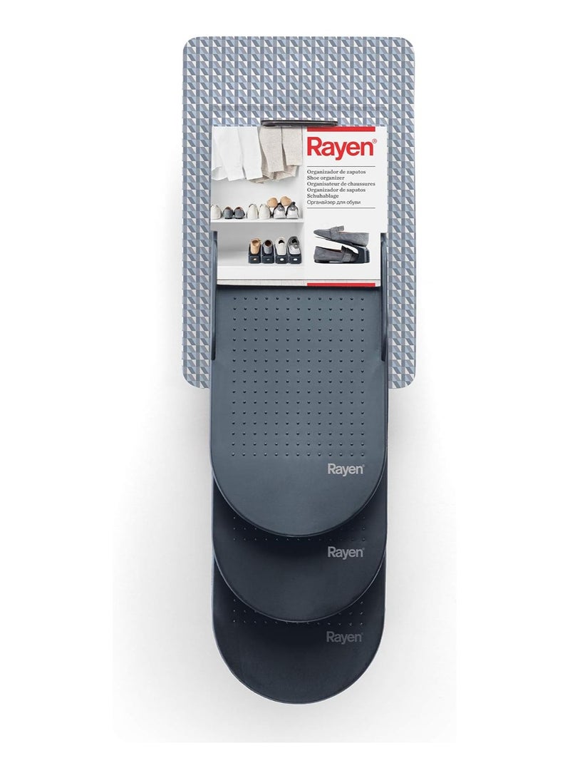 Rayen Shoe Organizer 3 units Non-slip surface Grey Measurements: 9.8 x 2.5 10.2 5 3.9, 2096 - Image 2