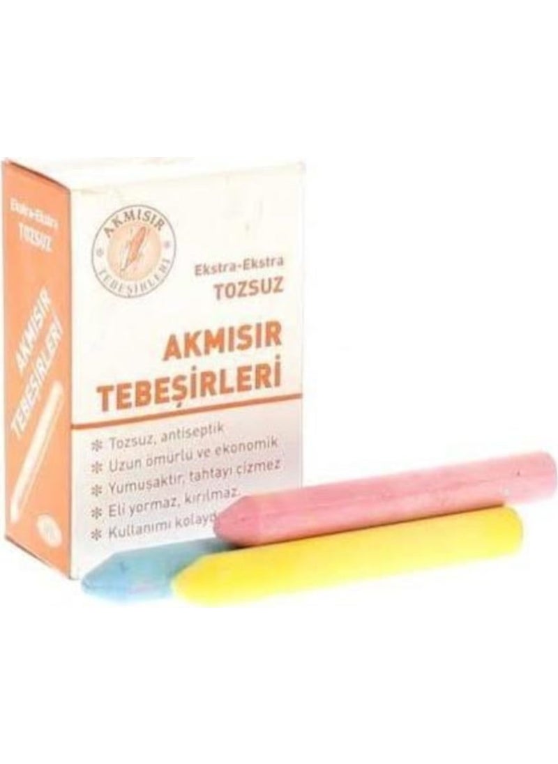 Akmısır White Dust-Free Colored Chalk 