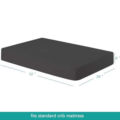 Biloban Crib Sheets Fitted, 2 Pack Crib Sheet Fits for Standard Crib Mattress, Neutral Toddler Bed Sheets for Baby Boys and Girl, Black, 52”X 28” - Image 5