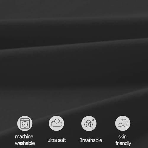 Biloban Crib Sheets Fitted, 2 Pack Crib Sheet Fits for Standard Crib Mattress, Neutral Toddler Bed Sheets for Baby Boys and Girl, Black, 52”X 28” - Image 3