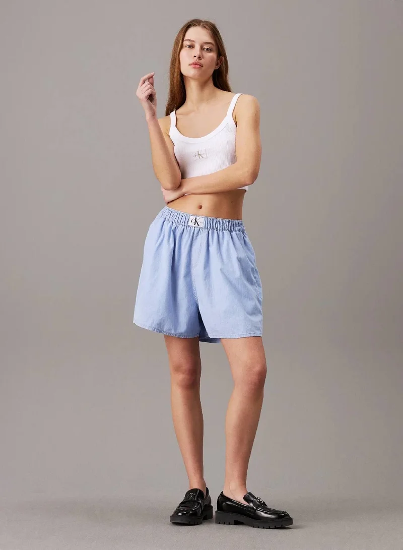 Calvin Klein Jeans Denim Light Relaxed Denim Boxer Shorts for Women | Best Price UAE