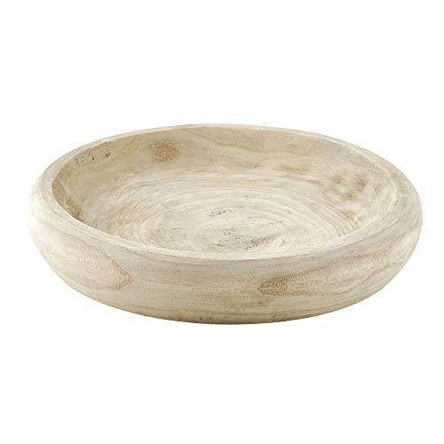 Santa Barbara Design Studio Wood Serving Bowl, Hand Carved Paulownia Wood Fruit Bowl / Wood Decor, 11.5" Large, Natural - Image 1