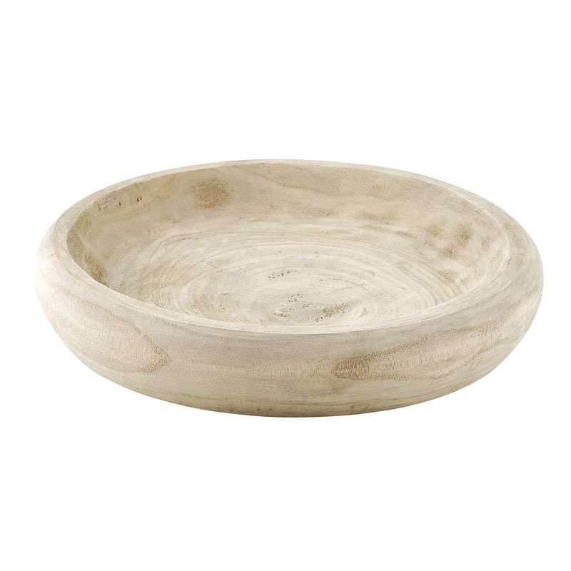 Santa Barbara Design Studio Wood Serving Bowl, Hand Carved Paulownia Wood Fruit Bowl / Wood Decor, 11.5" Large, Natural - Image 5