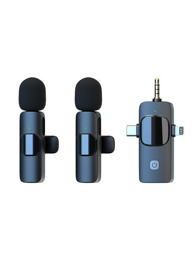 3 in 1 Mini Wireless Lavalier Microphone for All Devices (iOS, Andriod, Camera, PC) - Noise Reduction Lapel Mic for Recording, Clip on Omni Lav Mic for Video Recording, Tiktok, YouTube, Vlog