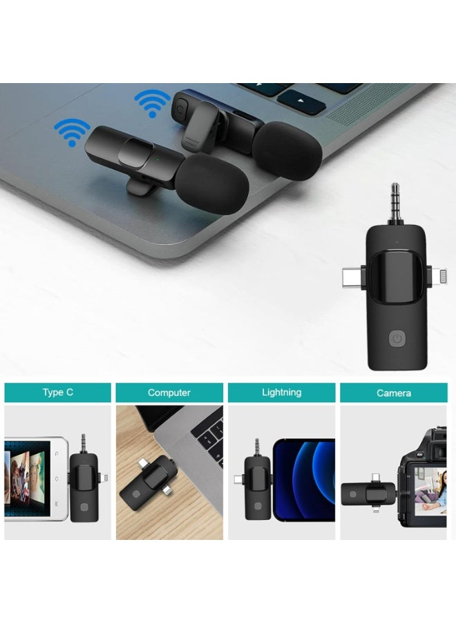 3 in 1 Mini Wireless Lavalier Microphone for All Devices (iOS, Andriod, Camera, PC) - Noise Reduction Lapel Mic for Recording, Clip on Omni Lav Mic for Video Recording, Tiktok, YouTube, Vlog  - Image 2