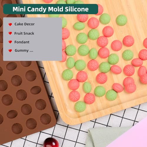 Amyandone Mini Sport Balls Silicone Mold - 94 Cavities Semi Sphere Balls Chocolate Candy Molds for Making Gummy/Fondant/Snack Biscuits/Cake Decor/Fruit Snack/Dog Treat/Sugar Craft (with a Scraper) - Image 3