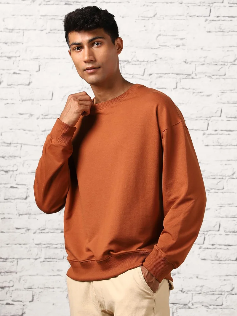 NOBERO  Oversized Mocha Bisque Sweatshirt for Men for Men | Best Price UAE