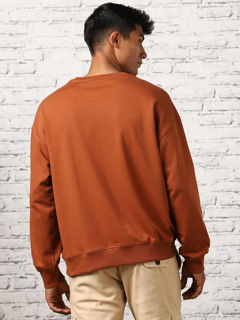 NOBERO  Oversized Mocha Bisque Sweatshirt for Men for Men | Best Price UAE