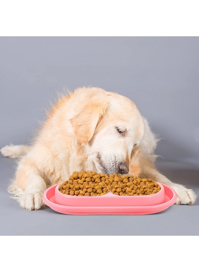 Perthlin 2 Pieces Cat Food Bowls Basic Dog Bowls Plastic Double Pet Food Water Bowls Feeding Bowl Tray Cat Eating And Drinking Bowl No Spill For Cats Dogs Pets, Pink And Light Blue (Small) - Image 5
