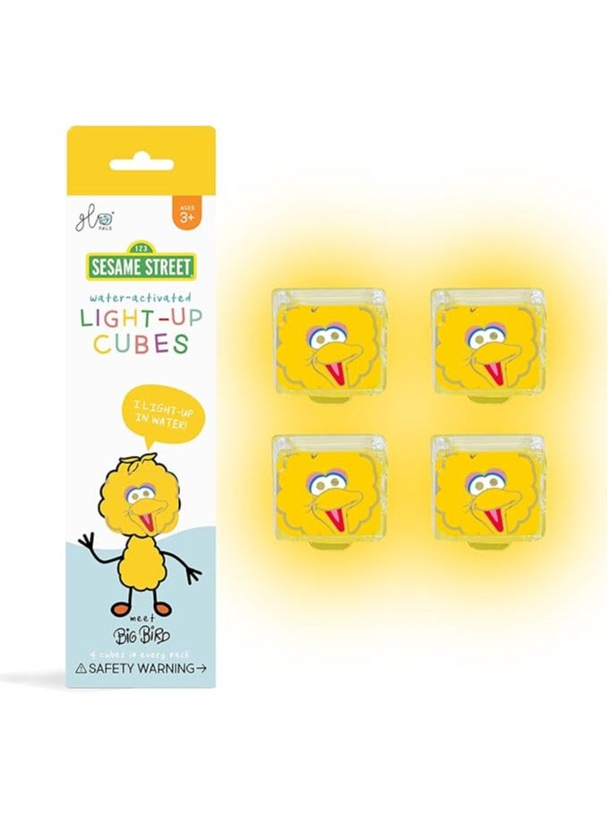 Bamboo Bark Glo Pals x Sesame Street Water-Activated Light-Up Cubes for Sensory Play (Big Bird - Yellow & Orange) - Image 1