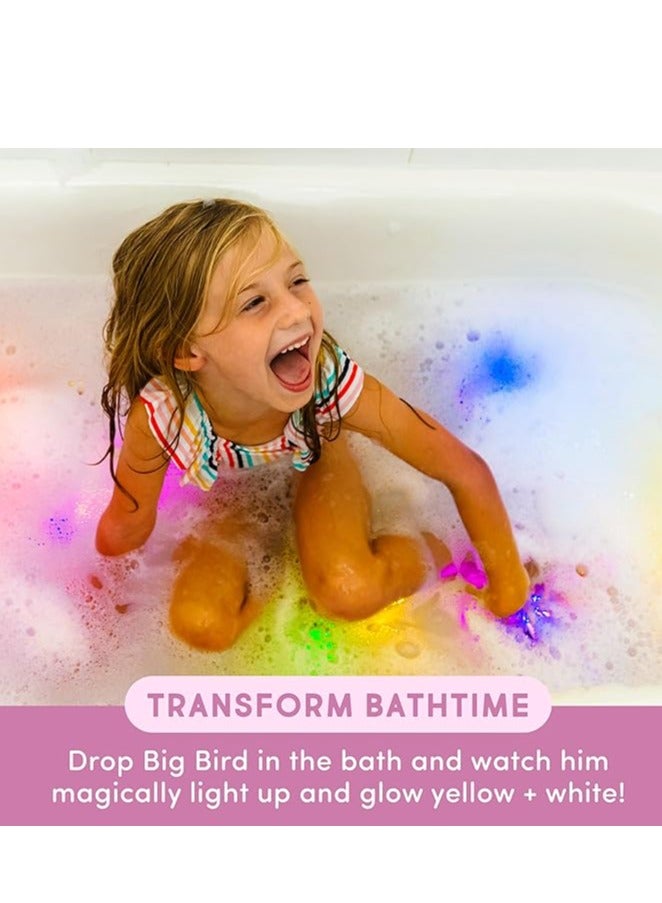 Bamboo Bark Glo Pals x Sesame Street Water-Activated Light-Up Cubes for Sensory Play (Big Bird - Yellow & Orange) - Image 3