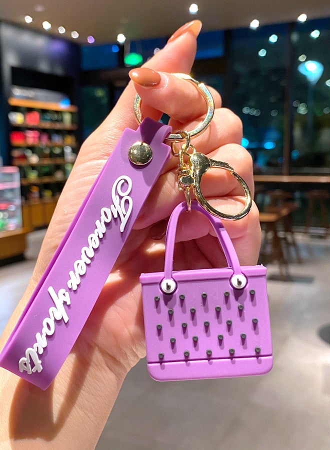432 Purple Soft Rubber Keychain Doll Bag Pendant - Image 1