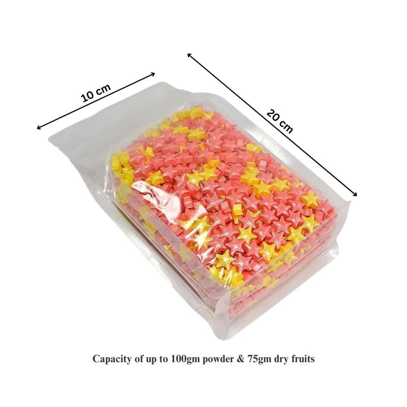 DEERA Clear Transparent Gusset/Flat Bottom Ziplock Stand Up Pouch 100x200mm Pack of 50 - Image 2